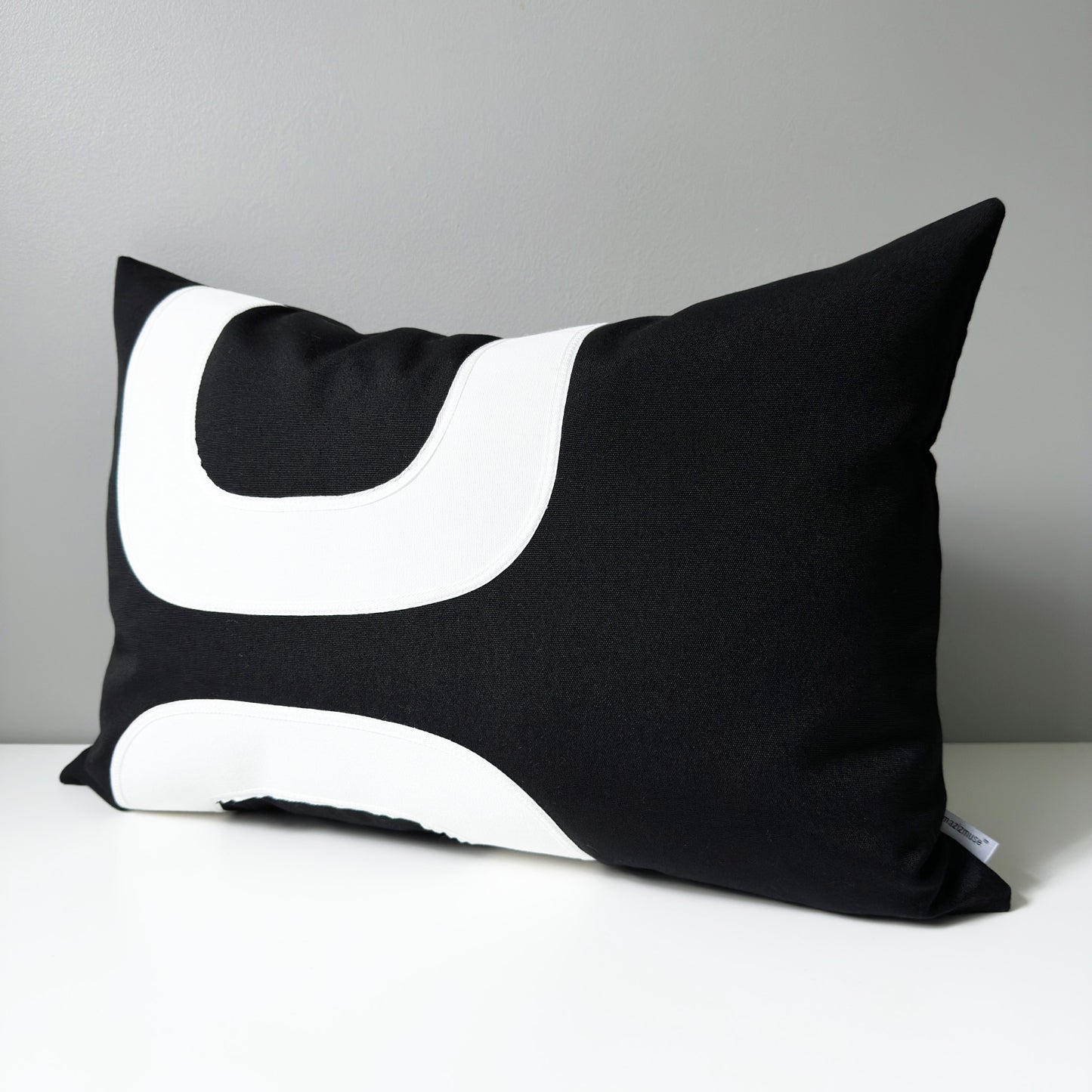 Mid Century Modern Sunbrella® Outdoor Pillow Cover, Black & White Cushions