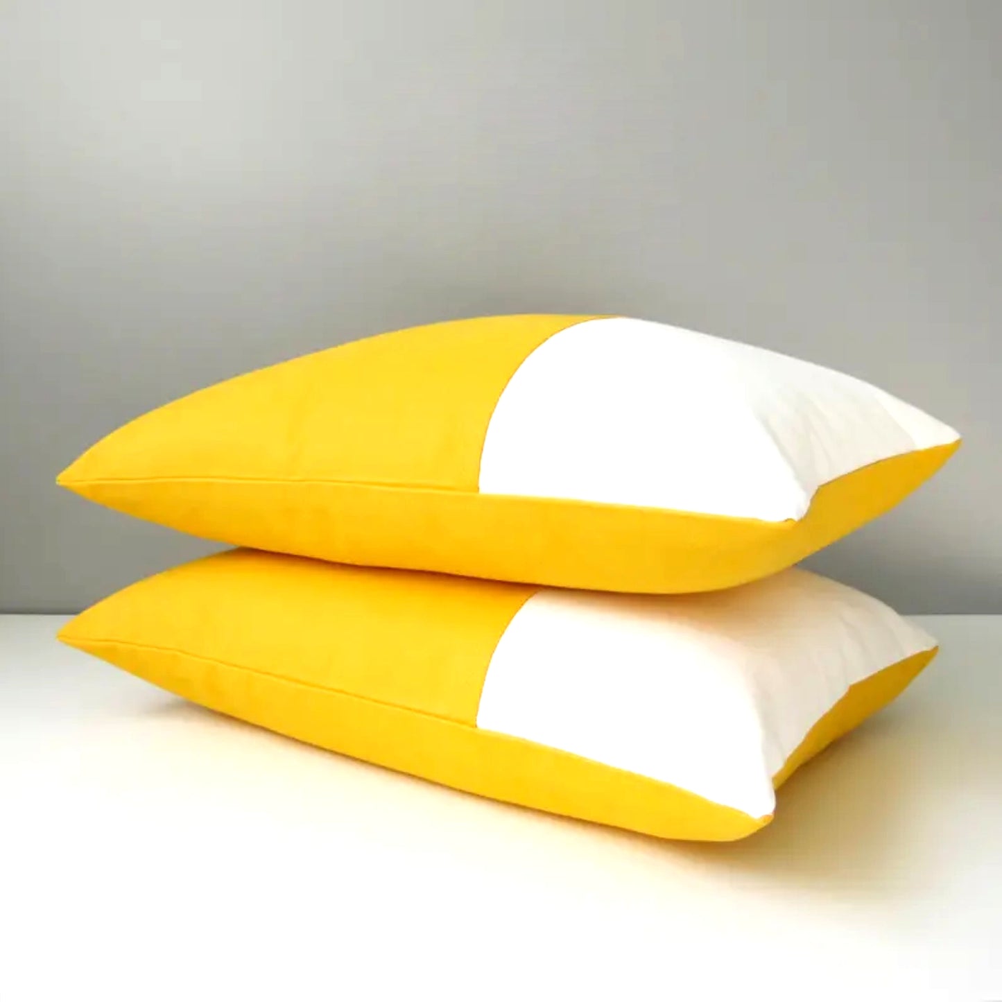 Sunflower Yellow & White Outdoor Pillow Cover, Modern Sunbrella® Cushion Cover