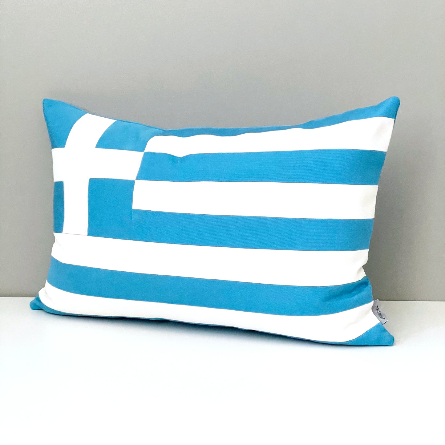 Greek Flag Pillow Cover, Greece Outdoor Sunbrella® Cushion
