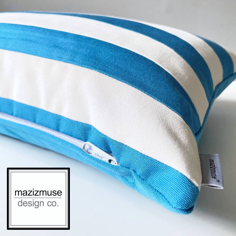 Greek Flag Pillow Cover, Greece Outdoor Sunbrella® Cushion