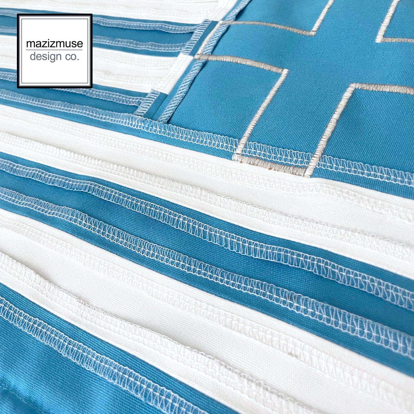 Greek Flag Pillow Cover, Greece Outdoor Sunbrella® Cushion