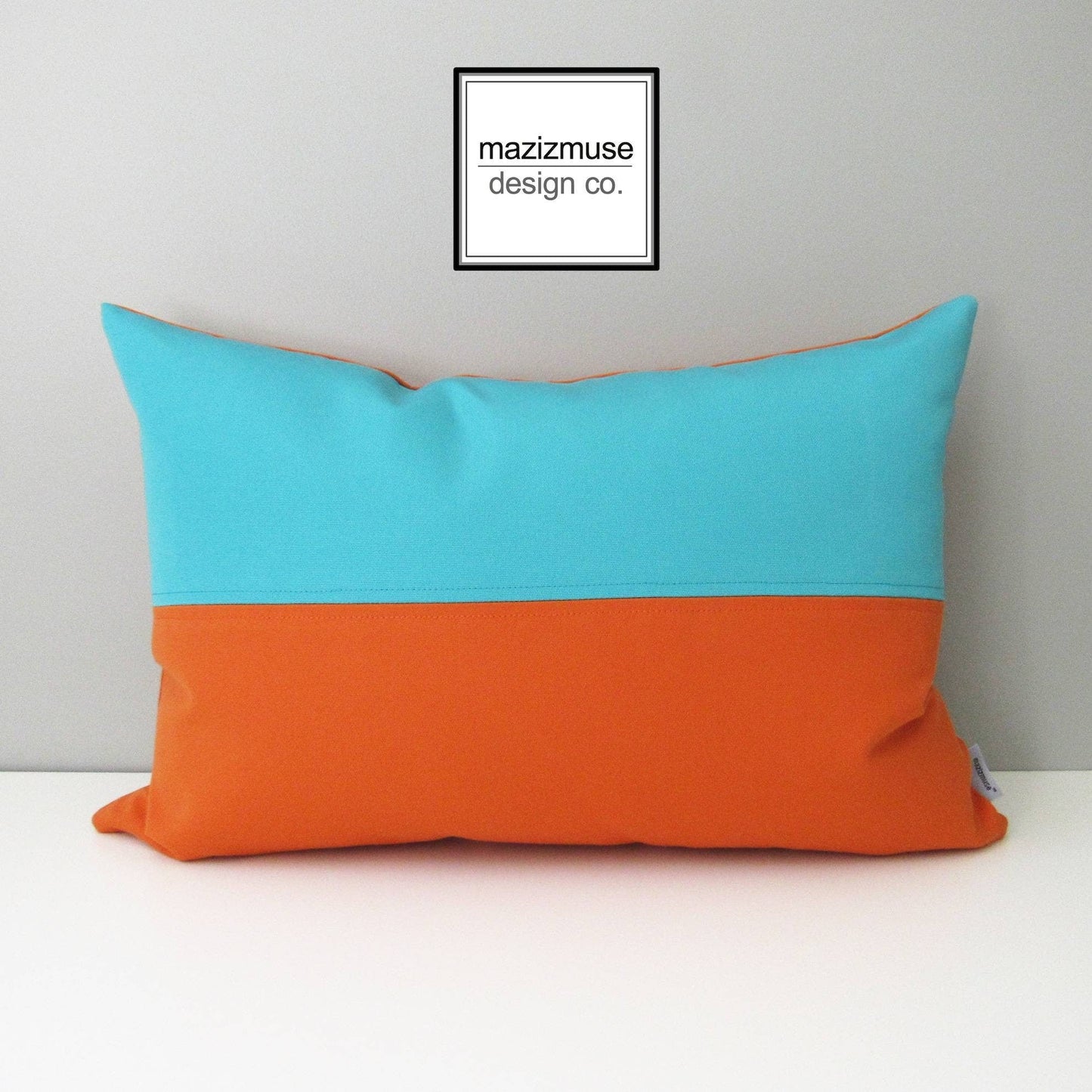 Blue Sunbrella Outdoor Pillow Cover, Decorative Cushion Cover