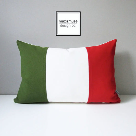 italy flag outdoor sunbrella pillow