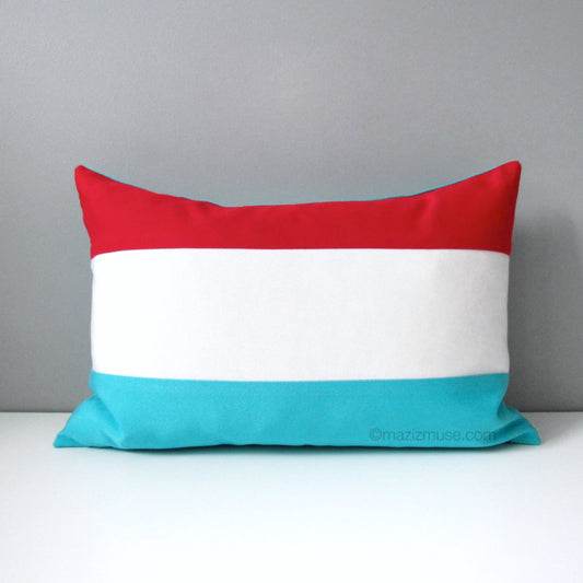 Luxembourg Flag Pillow Cover, Outdoor Sunbrella® Cushion Cover