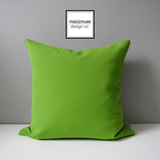 Lime Green Outdoor Pillow Cover, Decorative Macaw Sunbrella Cushion Cover