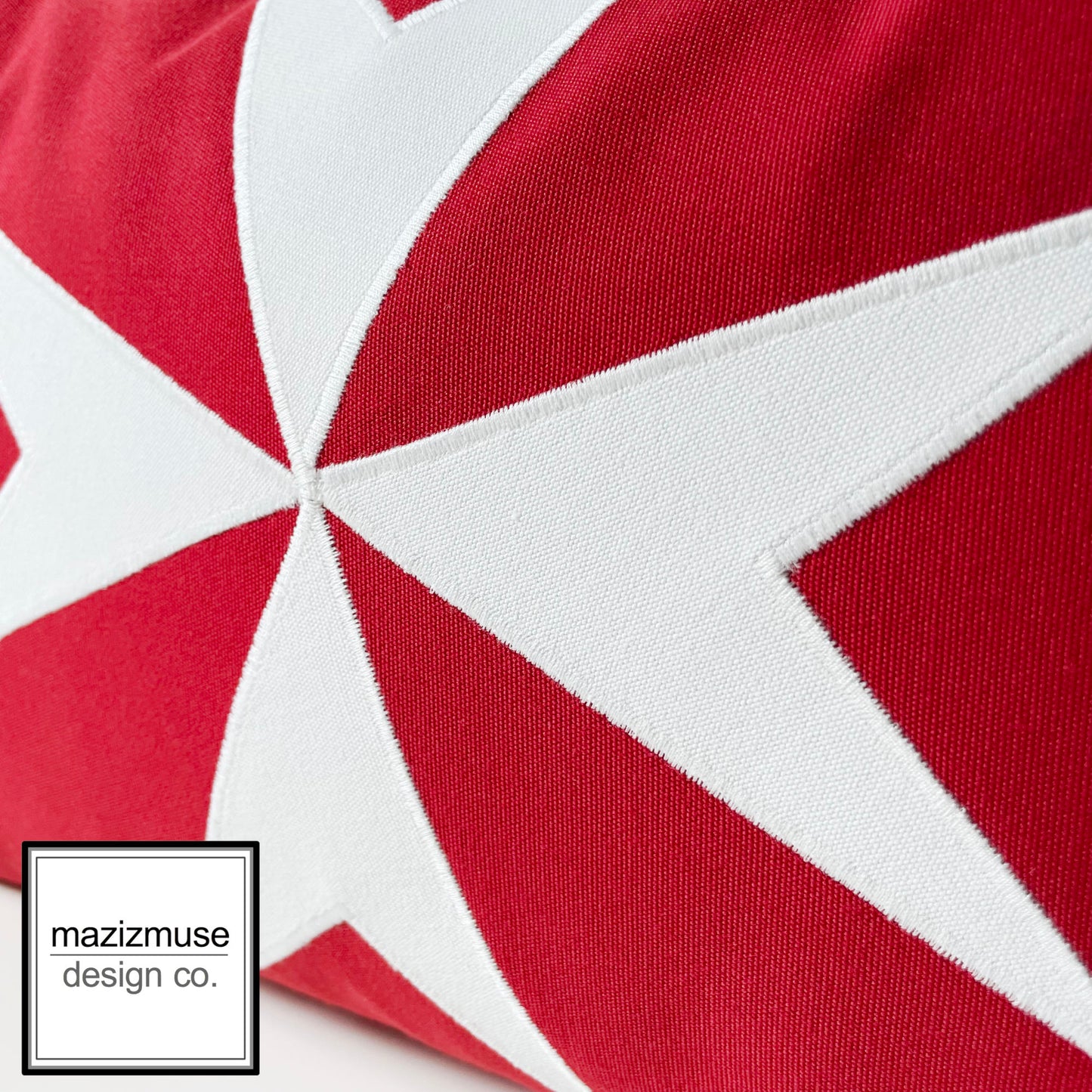 Maltese Flag Sunbrella Cushion Cover, Malta Civic Ensign Flag Pillow Cover by Mazizmuse