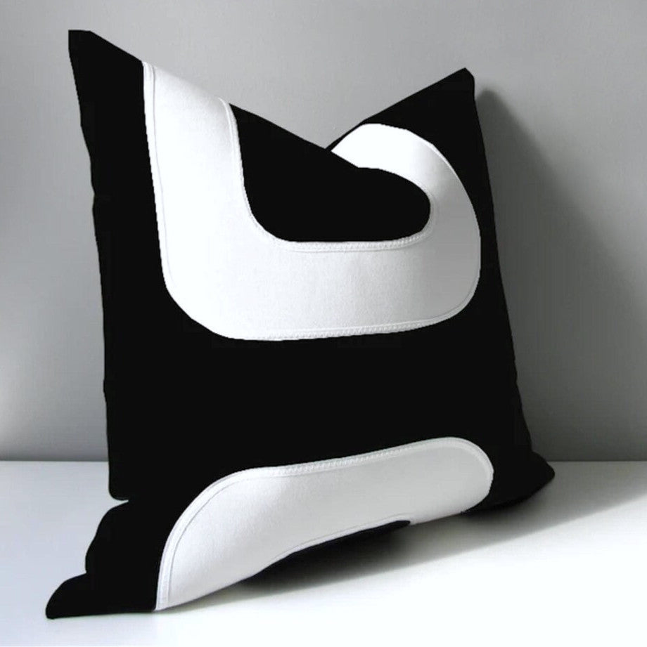 Black & White Sunbrella Outdoor Pillow Cover, Mid Century Modern Cushion