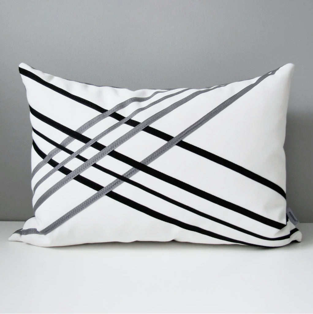 White & Black Sunbrella® Outdoor Pillow Cover, Decorative Cushion Cover
