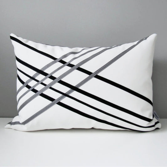 White & Black Sunbrella® Outdoor Pillow Cover, Decorative Cushion Cover