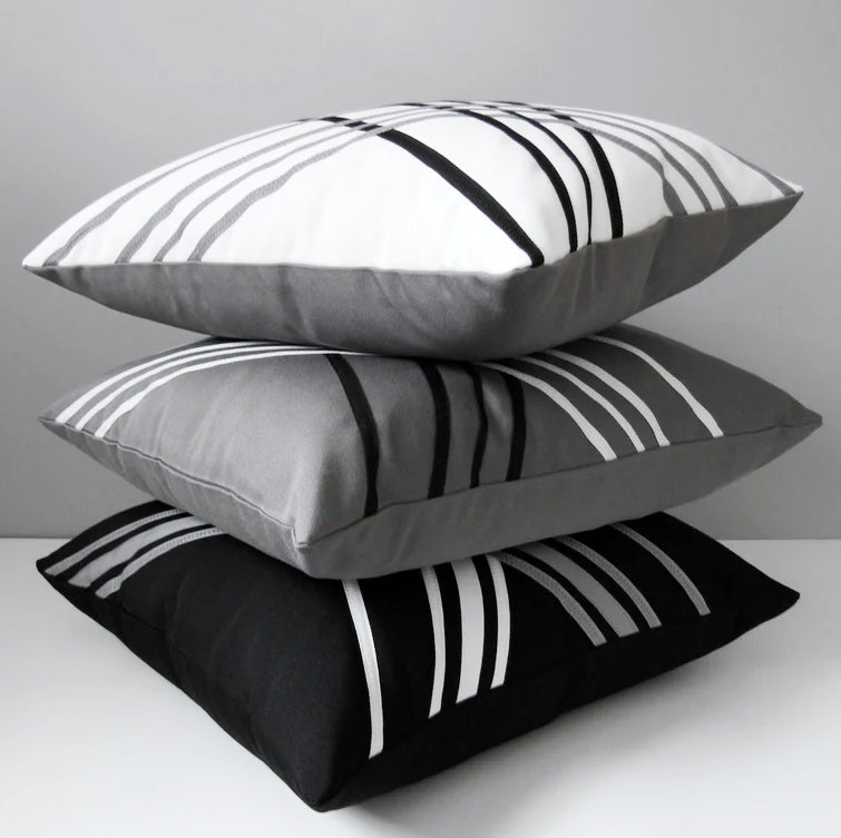 Linear Outdoor Pillow Cover, Decorative Sunbrella® Cushion Cover