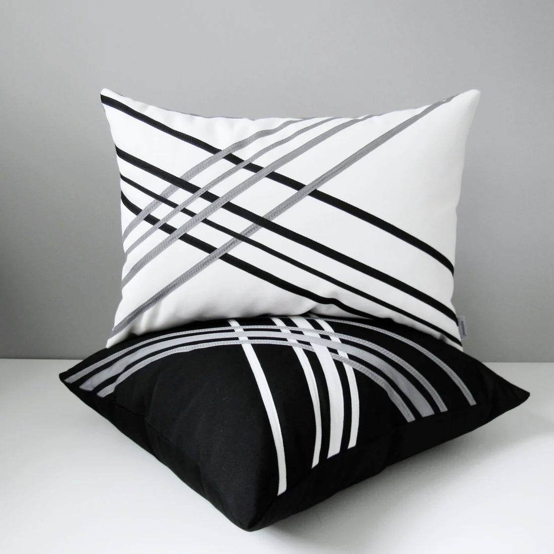 Linear Outdoor Pillow Cover, Decorative Sunbrella® Cushion Cover