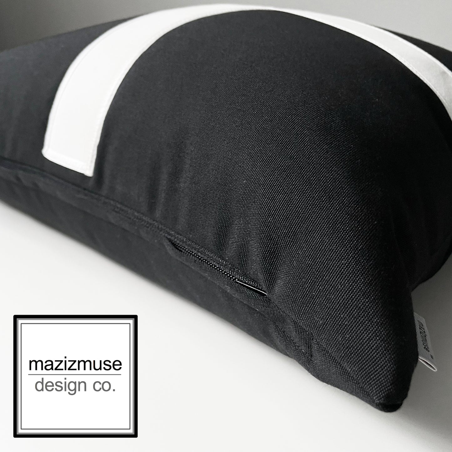 Black & White Cornish Flag Pillow Cover, Outdoor Sunbrella Cushion Cover