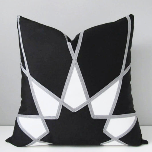 Black & White Sunbrella® Outdoor Pillow Cover, Modern Geometric Cushions