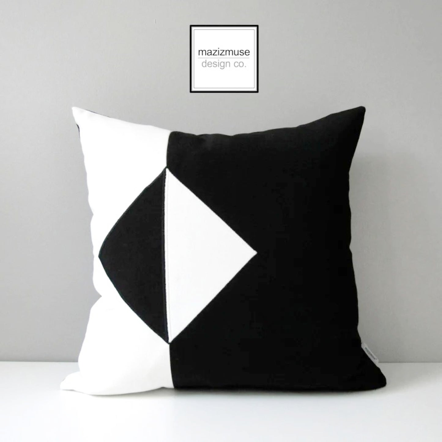 Modern Black & White Geometric Sunbrella Pillow Cover, Outdoor Cushion Cover