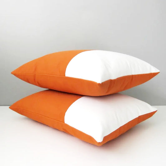 Modern Orange Outdoor Pillow Cover, Decorative Tuscan Sunbrella Cushion Cover