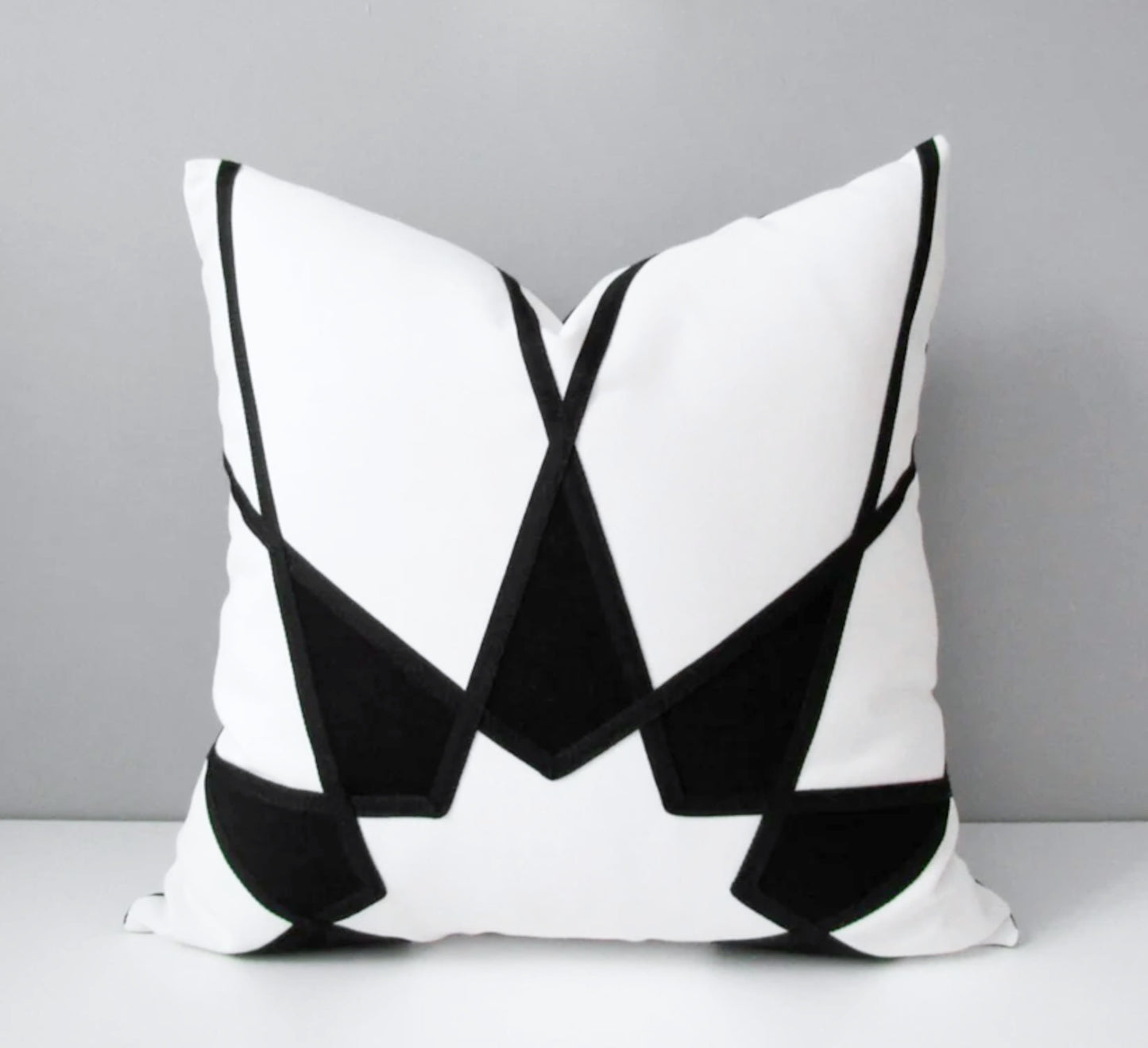 Black & White Outdoor Sunbrella® Pillow, Cushion Cover in Mandala Design