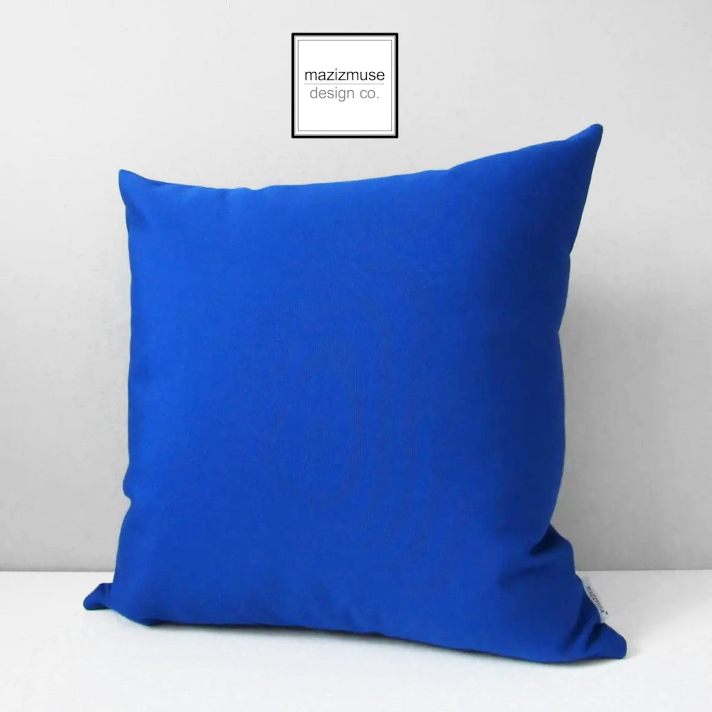 True Blue Sunbrella Outdoor Pillow Cover, Decorative Royal Blue Cover