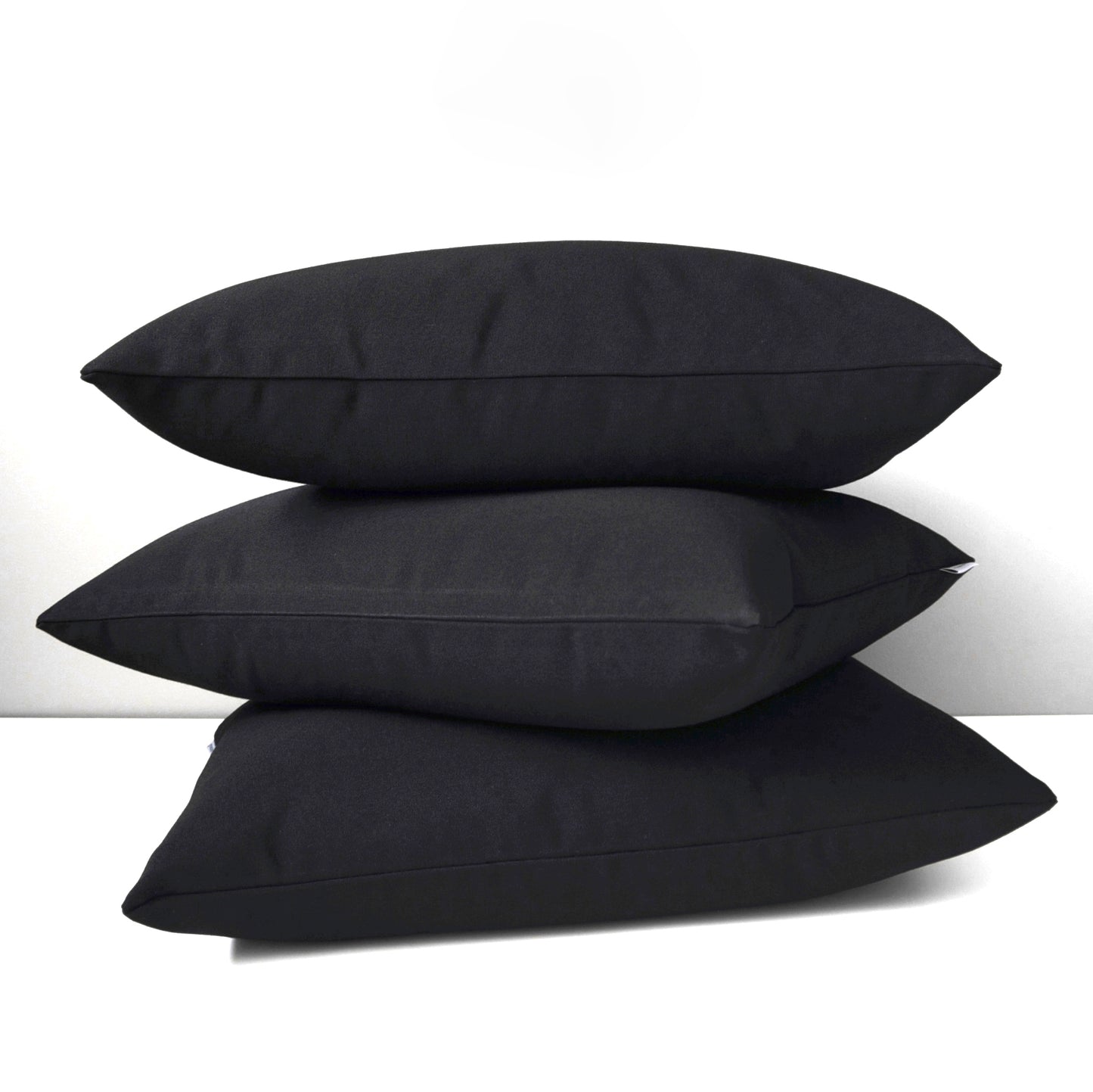 Black Outdoor Sunbrella® Pillow Cover, Modern Solid Black Cushions