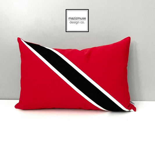 Trinidad & Tobago Flag Sunbrella Cushion Cover, Flag Pillow Cover by Mazizmuse