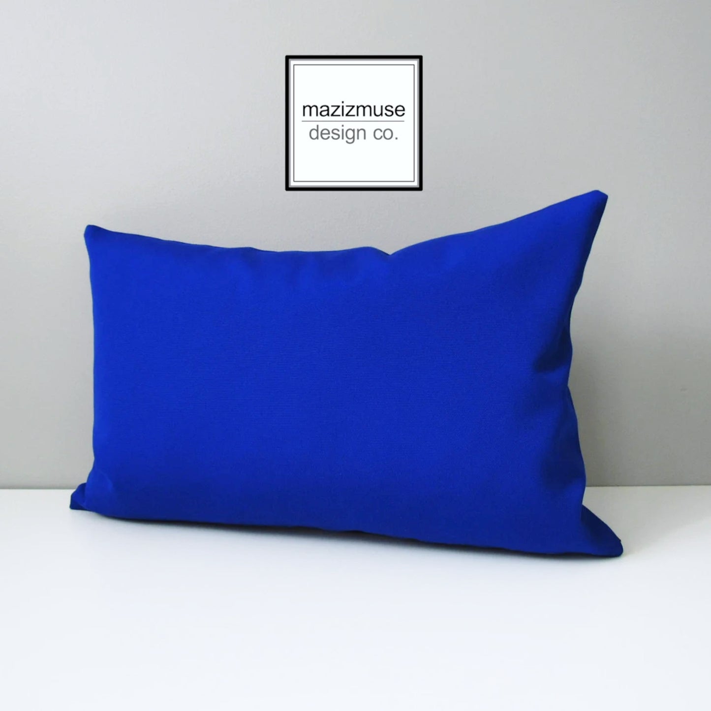 True Blue Sunbrella Outdoor Pillow Cover, Decorative Royal Blue Cover