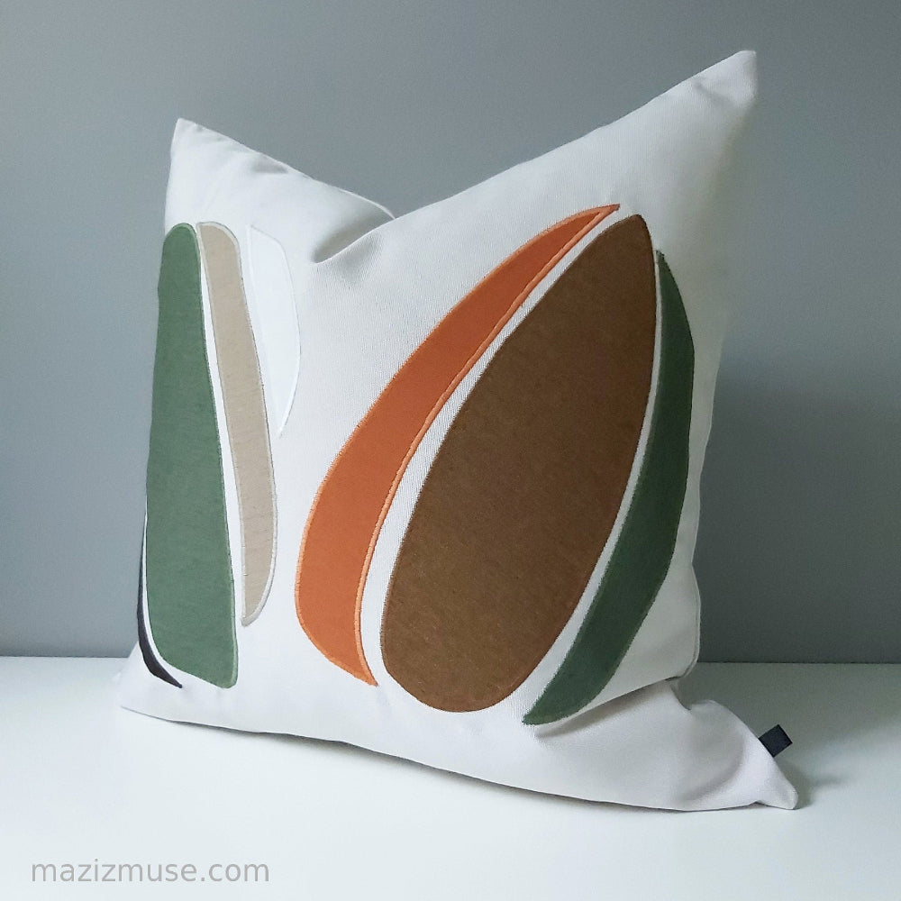 Abstract Sunbrella® Outdoor Pillow, Mid Century Modern Cushion