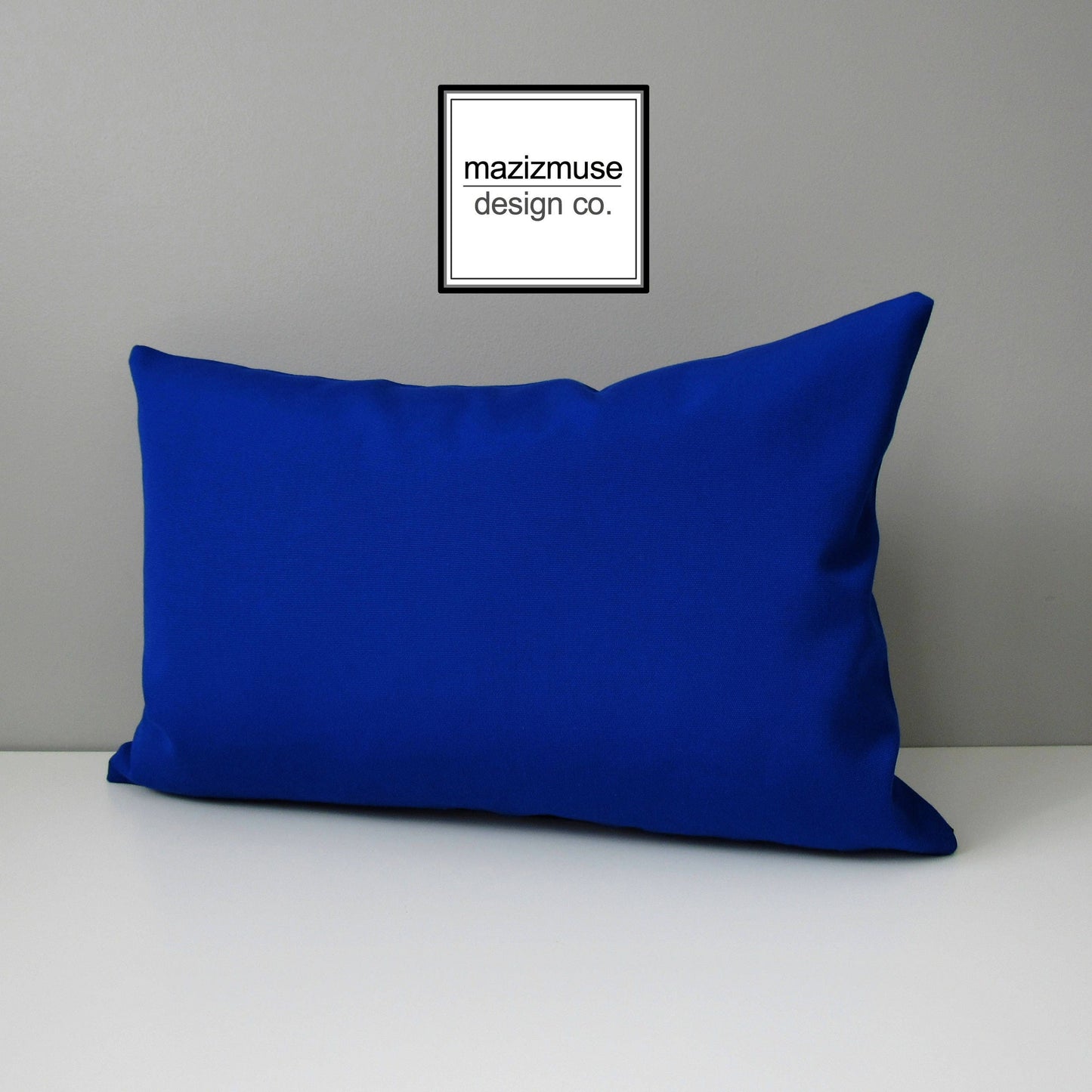 True Blue Outdoor Pillow Cover, Decorative Royal Blue Cushion Cover