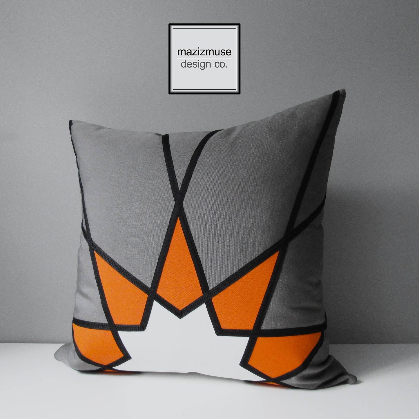 Geometric Grey & Lime Green Outdoor Sunbrella Pillow Cover